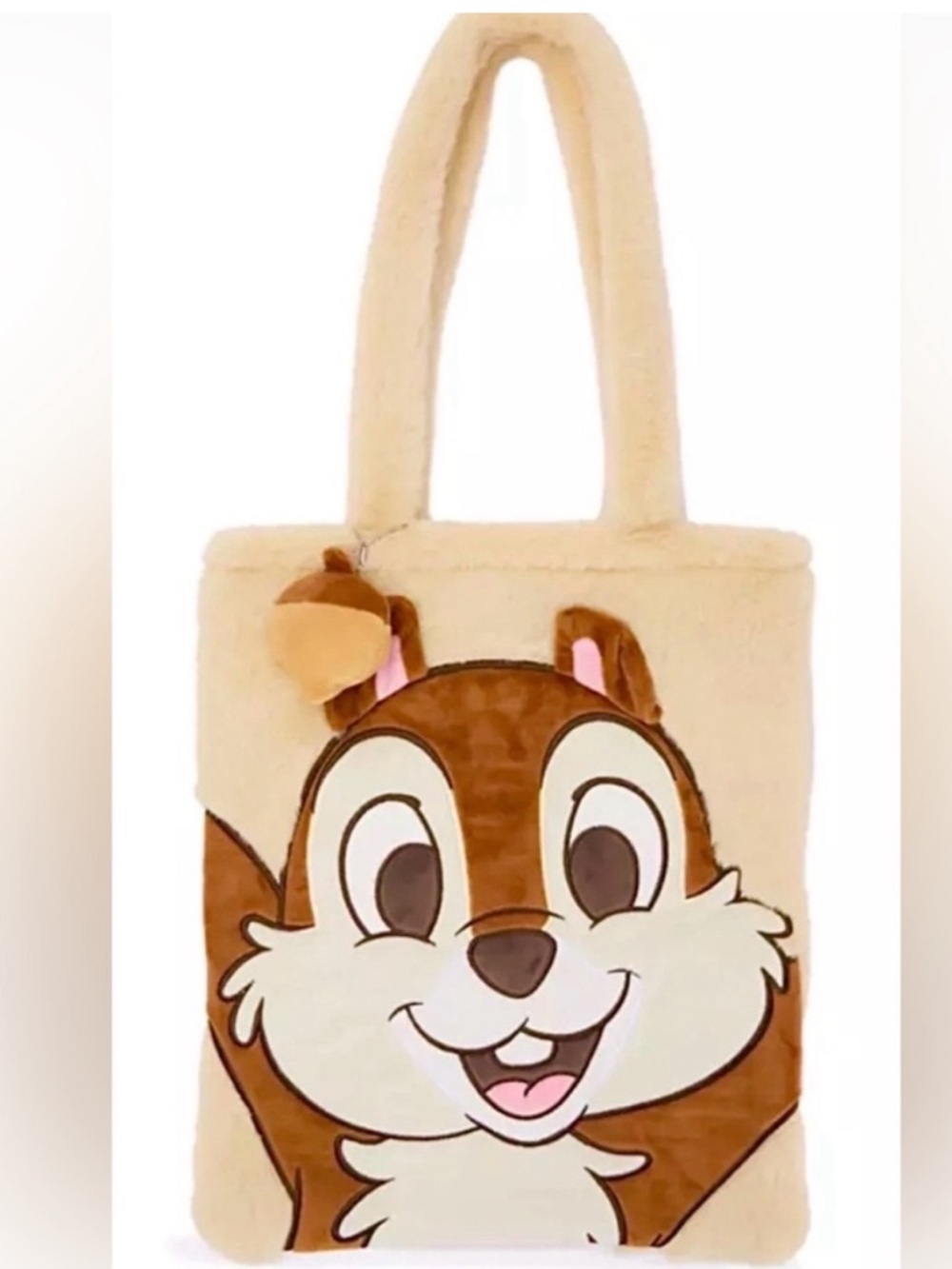 NWT Disney Parks Chip n’ Dale Chipmunks Furry Tote Bag